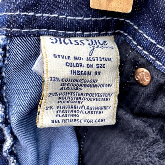 Miss Me Jeans Adult 27 Easy Boot Dark Wash Sequin Flap Pocket Denim Y2k Women's - Picture 10 of 15